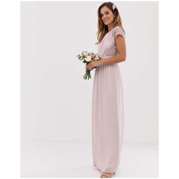 TFNC Bridesmaid Open Back Lace Maxi - Mink… - Picture 2 of 10
